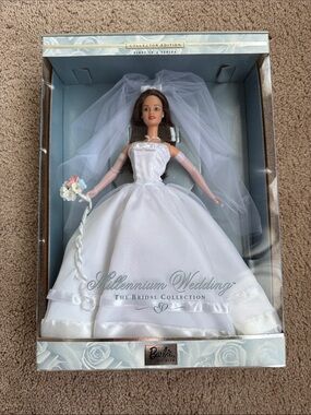 Barbie White Bridal Gown Doll with Veil and Bouquet